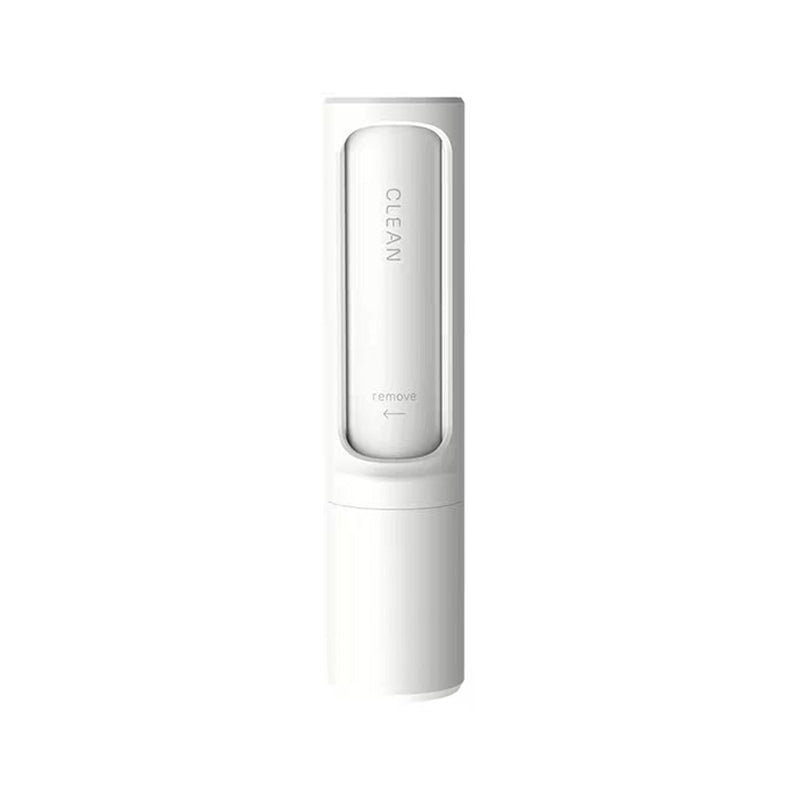 Pet hair remover roller in white — reusable, self-cleaning
