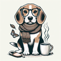 Beagle Tote Bag | Coffee Loving Dog Mom Gift | Beagle with Glasses Tote | Dog Mom Accessories | Beagle Lover Gift