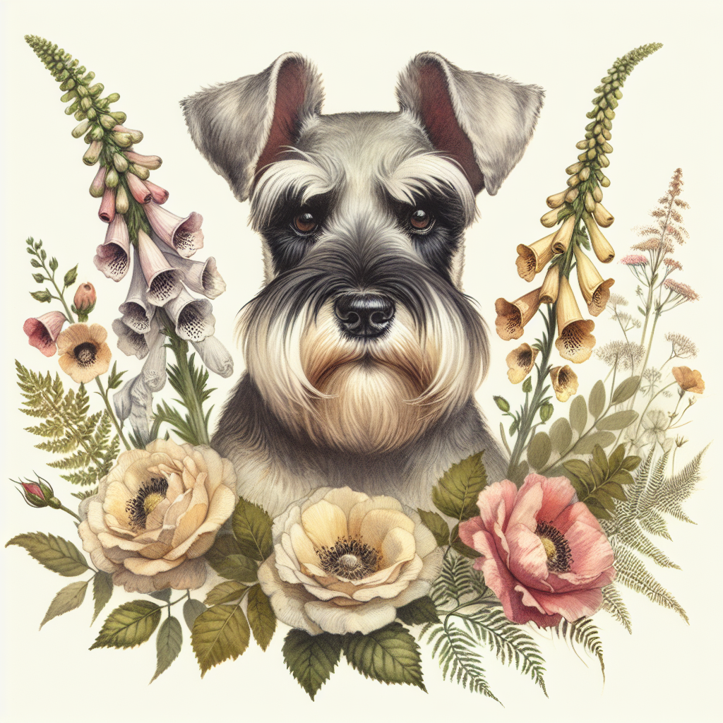 Miniature Schnauzer Hoodie | Cottagecore Dog Sweatshirt | Schnauzer Mom Gift | Watercolor Botanical Dog Hoodie