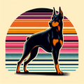 Doberman Tote Bag | Retro 80s Dog Art | Vintage Synthwave Design | Doberman Pinscher Gift | Dog Lover Tote | Guard Dog Aesthetic