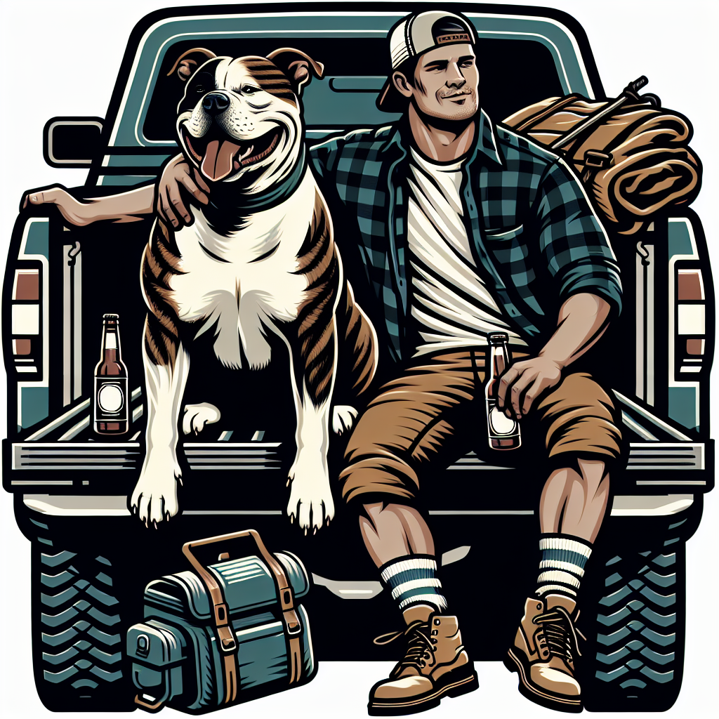 Pit Bull Dog Dad Tote Bag | Pitbull Tailgate Beer Camping Tote | Dog Dad Gift | Brindle Pit Bull Lover