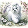 Maltese Dog Hoodie | Spring Floral Dog Sweatshirt | Maltese Mom Gift | Cute Dog Lover Pullover | Maltese Owner Apparel