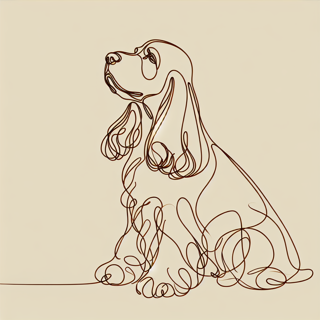 Cocker Spaniel minimalist silhouette design