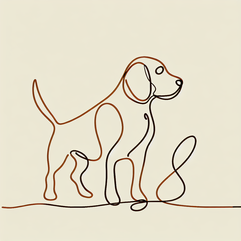 Beagle minimalist silhouette design