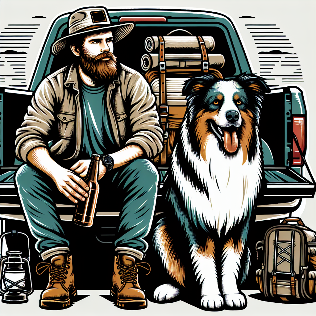 Australian Shepherd Mug | Dog Dad Gift | Aussie Shepherd Coffee Mug | Outdoorsy Dog Dad | Camping Dog Gift