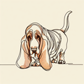 Basset Hound Hoodie | Minimalist Line Art Dog Sweatshirt | Basset Hound Gift | Dog Mom Hoodie | Sad Dog Aesthetic Shirt