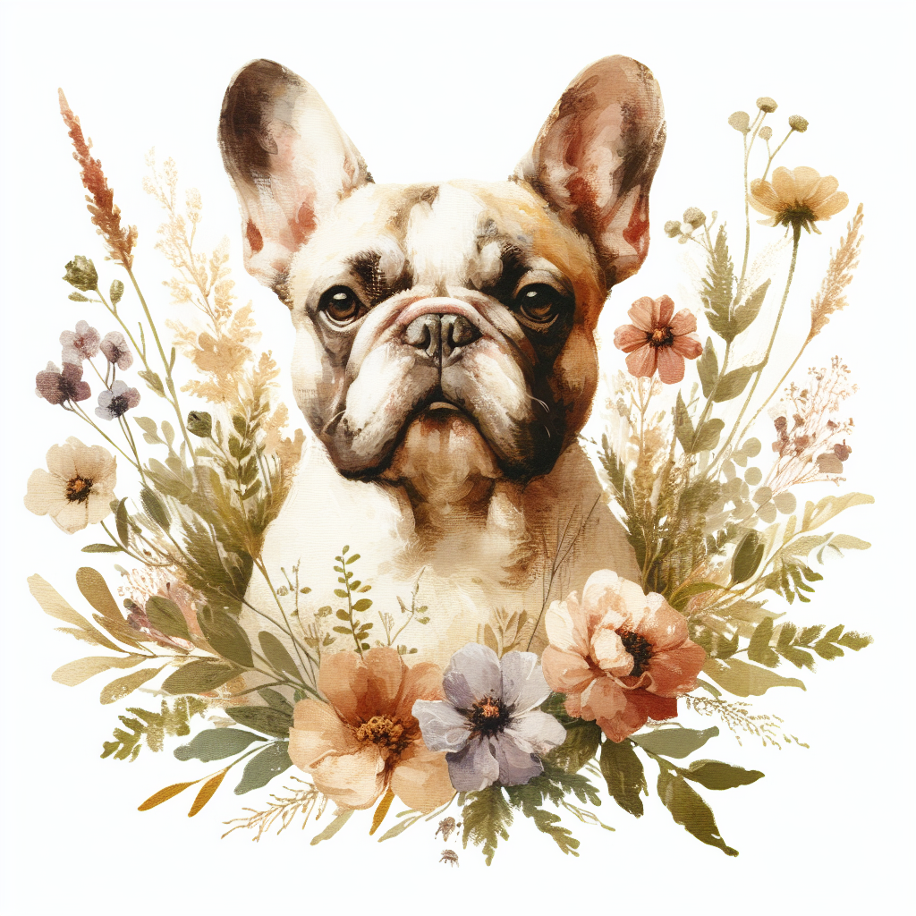French Bulldog cottagecore design