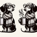Dachshund Coffee Hoodie | Dog Mom Gift | Cute Wiener Dog Sweatshirt | Dachshund Lover Gift | Cozy Dog Hoodie