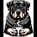 Rottweiler Dog Mom Hoodie | Cute Rottie Coffee Lover Gift | Dog Parent Sweatshirt | Rottweiler Owner Apparel