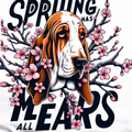 Basset Hound Spring Hoodie | Dog Mom Gift | Cherry Blossom Dog Sweatshirt | Basset Hound Lover | Funny Dog Hoodie | Spring Dog Shirt