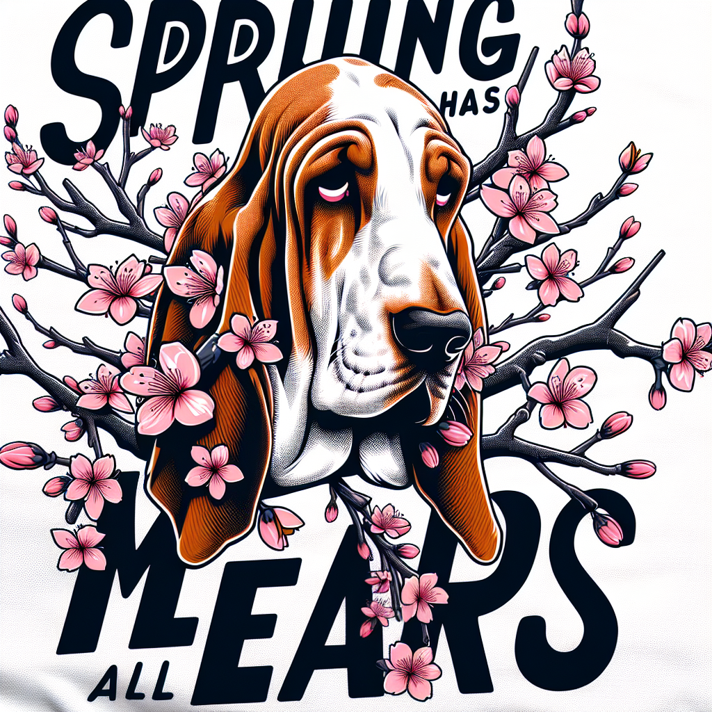Basset Hound Spring Hoodie | Dog Mom Gift | Cherry Blossom Dog Sweatshirt | Basset Hound Lover | Funny Dog Hoodie | Spring Dog Shirt