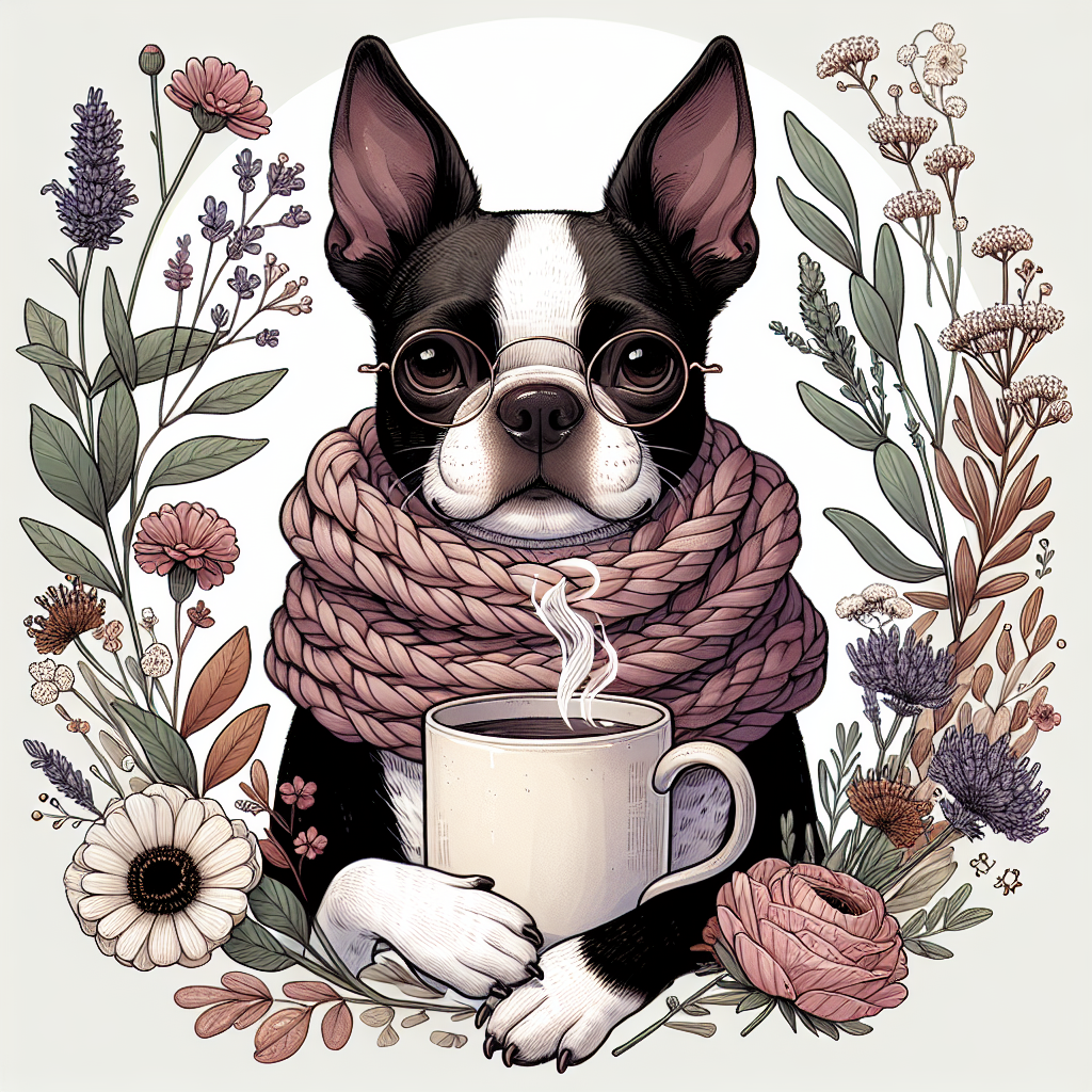 Boston Terrier Dog Mom Mug | Cottagecore Boston Terrier Gift | Cute Boston Terrier Lover Coffee Mug