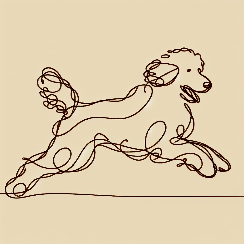Labradoodle minimalist silhouette design