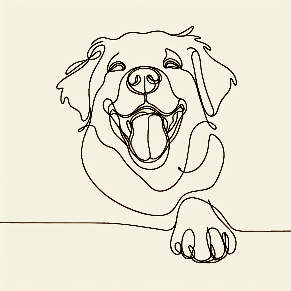 Golden Retriever minimalist silhouette design