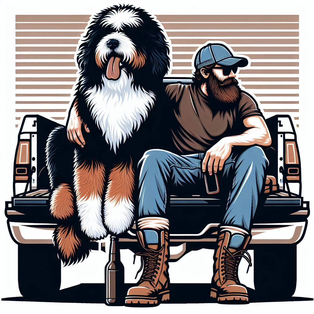 Bernedoodle Dog Dad Tote Bag | Bernedoodle Gift | Dog Dad Beer Camping Bag | Bernedoodle Owner