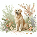 Golden Retriever Spring Hoodie | Dog Mom Gift | Floral Pet Lover Sweatshirt | Golden Retriever Owner Gift | Spring Dog Hoodie