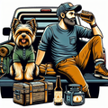 Yorkshire Terrier Tote Bag | Funny Yorkie Dog Dad Gift | Tailgate Camping Yorkie Tote | Yorkie Owner