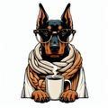 Doberman Tote Bag | Dog Mom Gift | Coffee Lover Tote | Doberman Owner Gift | Dog Lover Bag | Cute Dog Tote