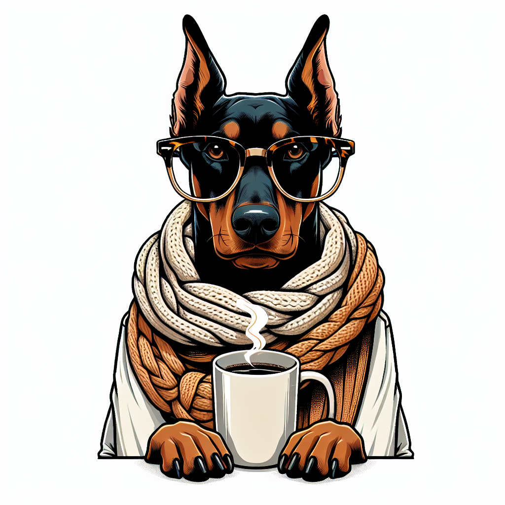 Doberman Hoodie | Dog Mom Gift | Coffee Lover Doberman | Doberman Owner Gift | Funny Dog Hoodie | Doberman Apparel