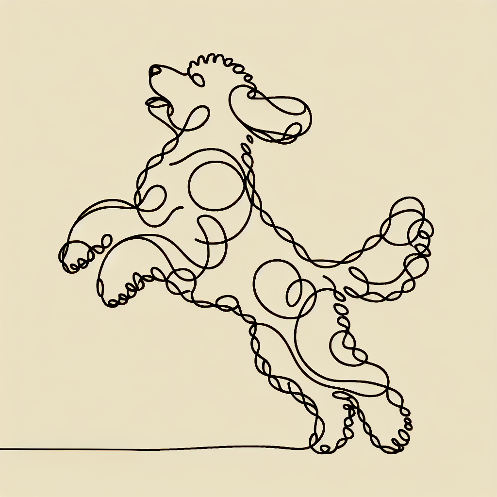 Goldendoodle minimalist silhouette design