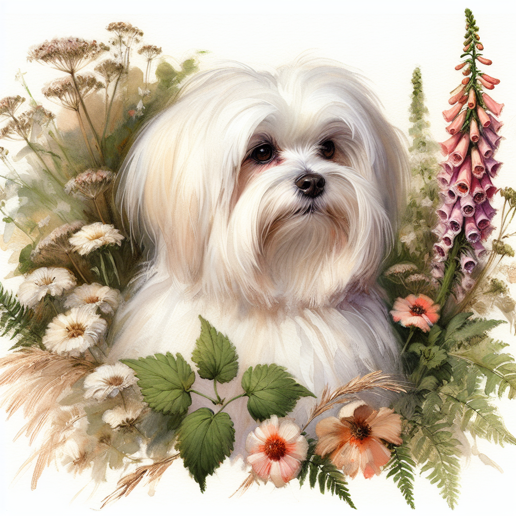 Maltese Dog Hoodie | Cottagecore Botanical Watercolor | Maltese Mom Gift | Fluffy Dog Sweatshirt