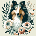 Shetland Sheepdog Tote Bag | Sheltie Spring Floral | Sheltie Mom Gift | Shetland Sheepdog Lover
