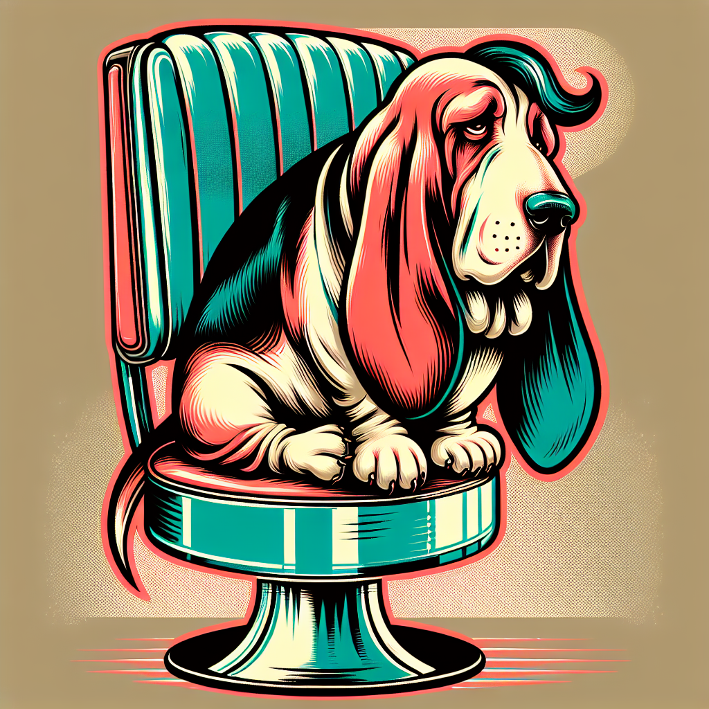 Basset Hound retro vintage design