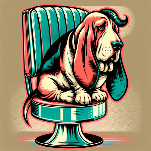 Basset Hound retro vintage design