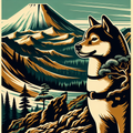 Shiba Inu Tote Bag | Adventure Dog Gift | Shiba Inu Lover | Mountain Dog Tote | Hiking Dog Bag