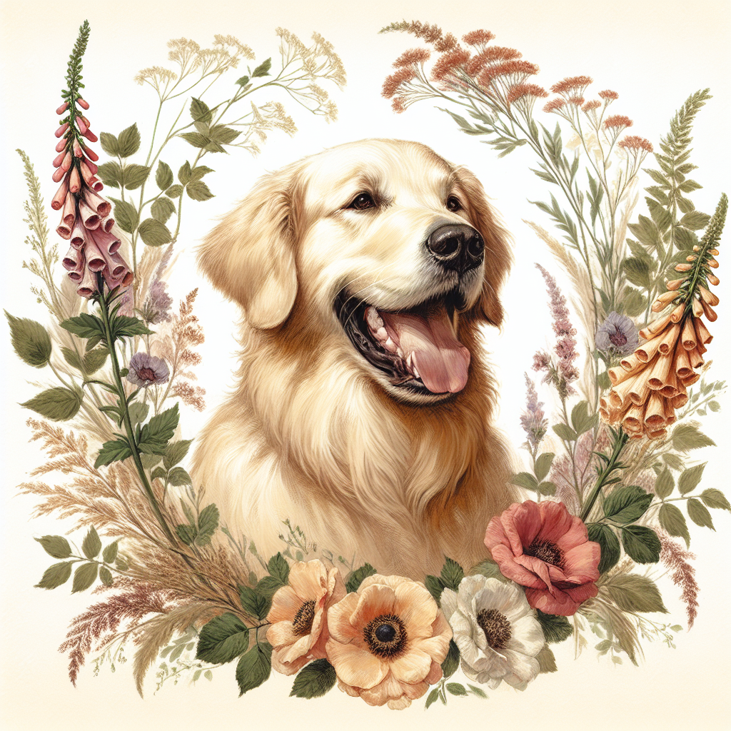 Golden Retriever Tote Bag | Cottagecore Watercolor Floral Wreath | Dog Mom Gift | Golden Retriever Lover