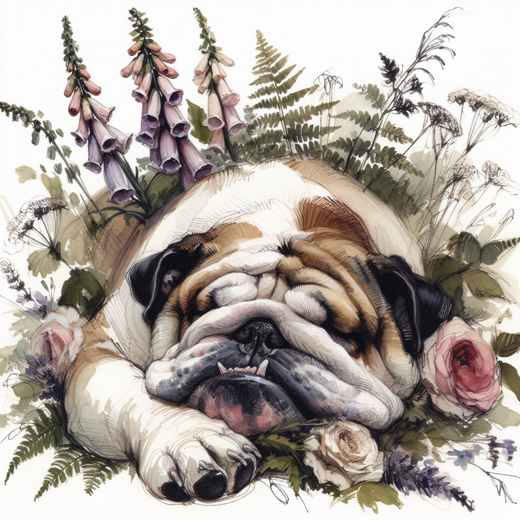Bulldog cottagecore design