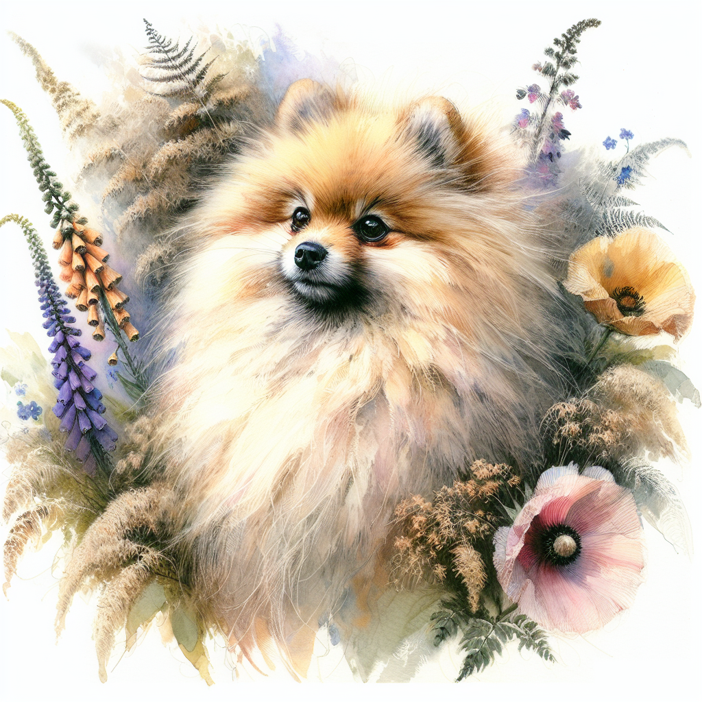 Pomeranian Hoodie Cottagecore | Floral Watercolor Pom Sweatshirt | Pomeranian Mom Gift | Botanical Dog Lover Hoodie