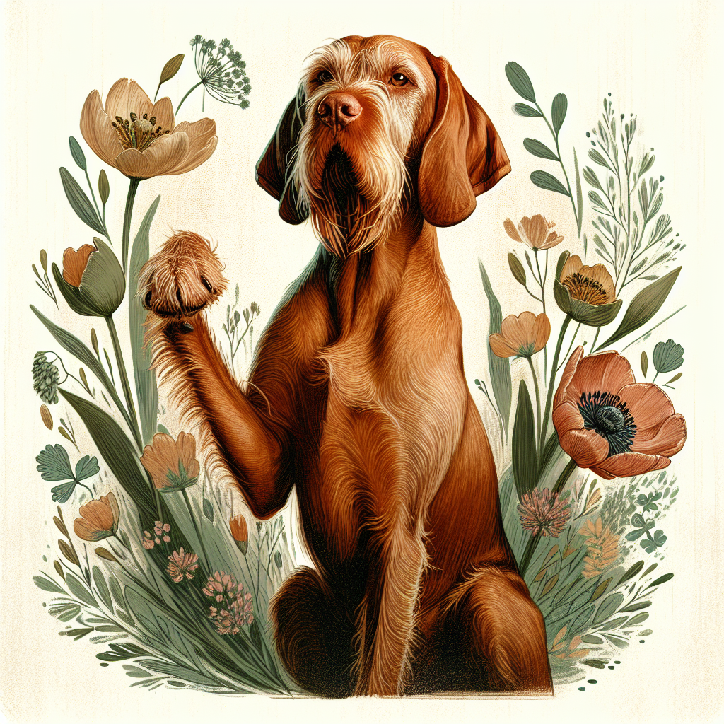 Wirehaired Vizsla Tote Bag | Spring Botanical Dog Tote | Wirehaired Vizsla Gift | Dog Mom Tote