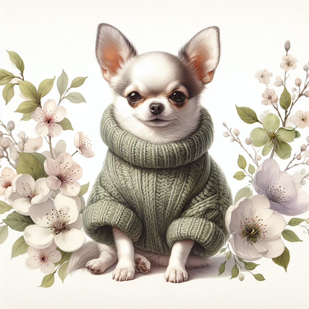 Chihuahua Spring Tote Bag | Oversized Sweater Dog Art | Chihuahua Mom Gift | Small Dog Big Attitude Tote | Spring Floral Dog Bag