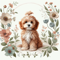 Cavapoo Tote Bag | Spring Botanical Cavapoo Gift | Cavapoo Mom Bag | Cute Cavapoo Lover Tote
