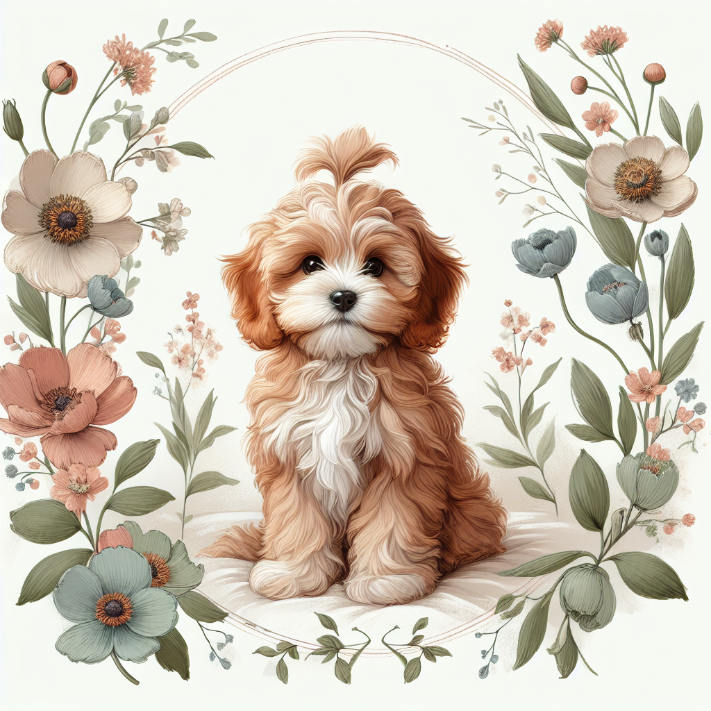 Cavapoo Tote Bag | Spring Botanical Cavapoo Gift | Cavapoo Mom Bag | Cute Cavapoo Lover Tote