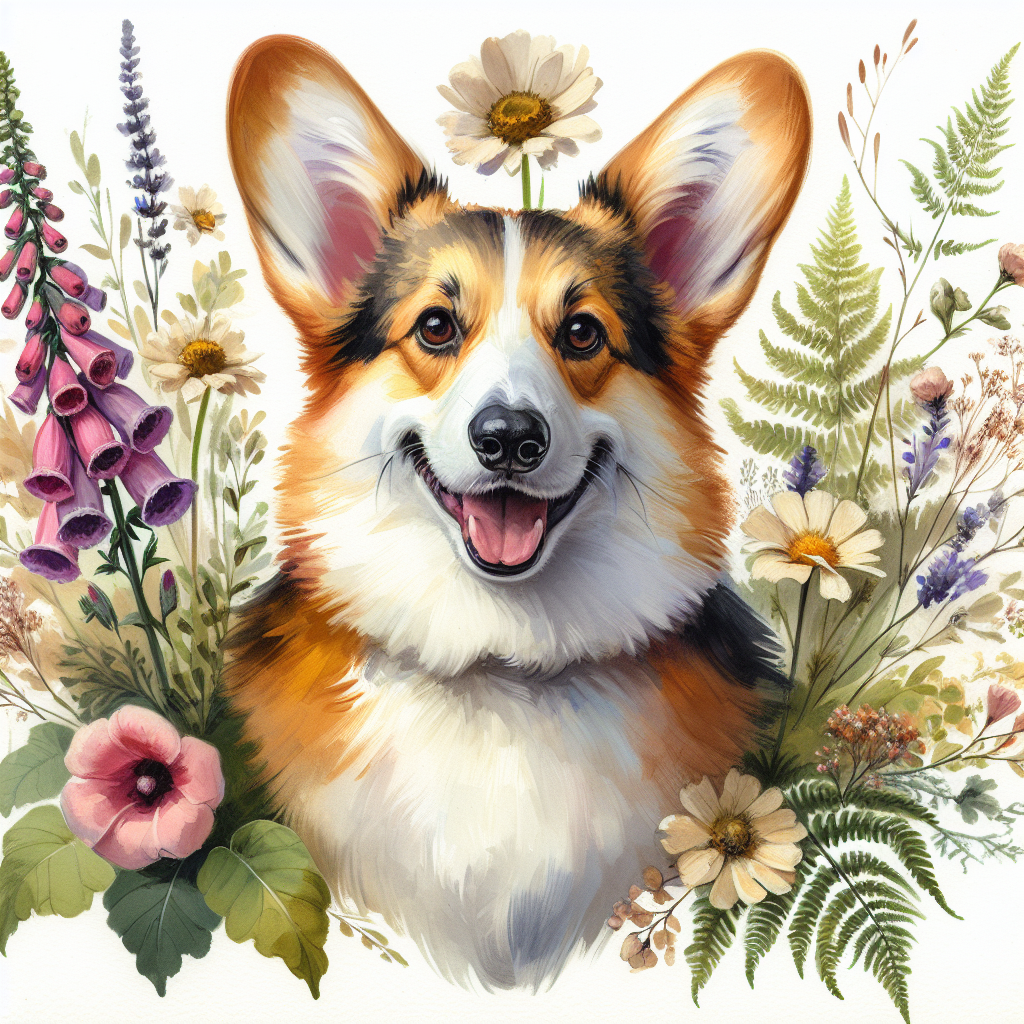 Corgi Cottagecore Hoodie | Watercolor Floral Corgi Sweatshirt | Corgi Mom Gift | Pembroke Welsh Corgi