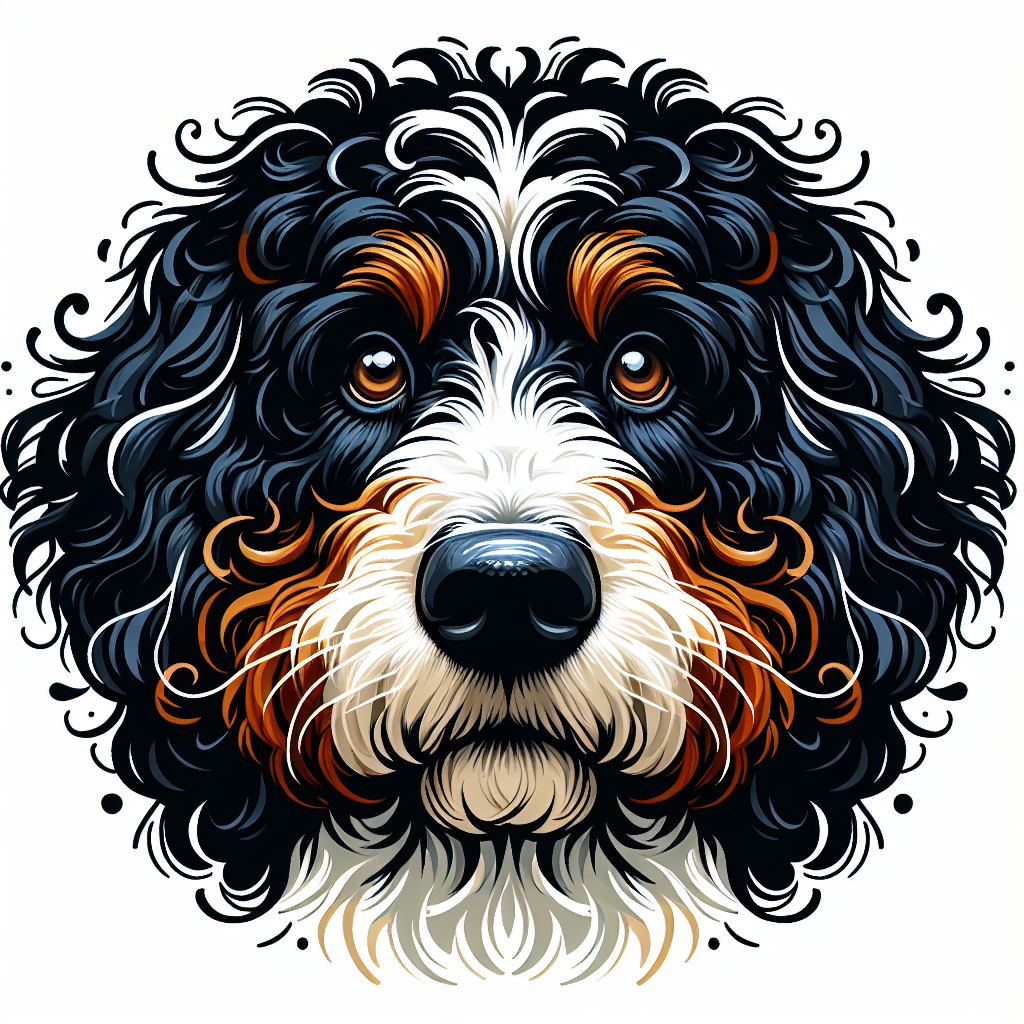 Bernedoodle Tote Bag | Bernedoodle Mom Gift | Bernedoodle Portrait | Doodle Dog Lover Bag