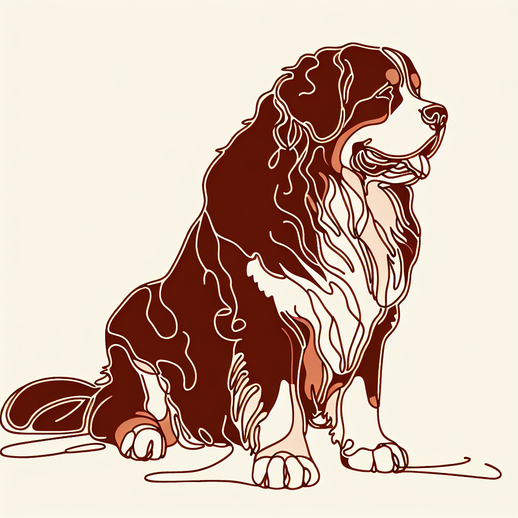 Bernese Mountain Dog minimalist silhouette design