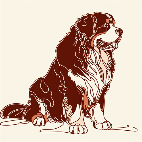 Bernese Mountain Dog minimalist silhouette design