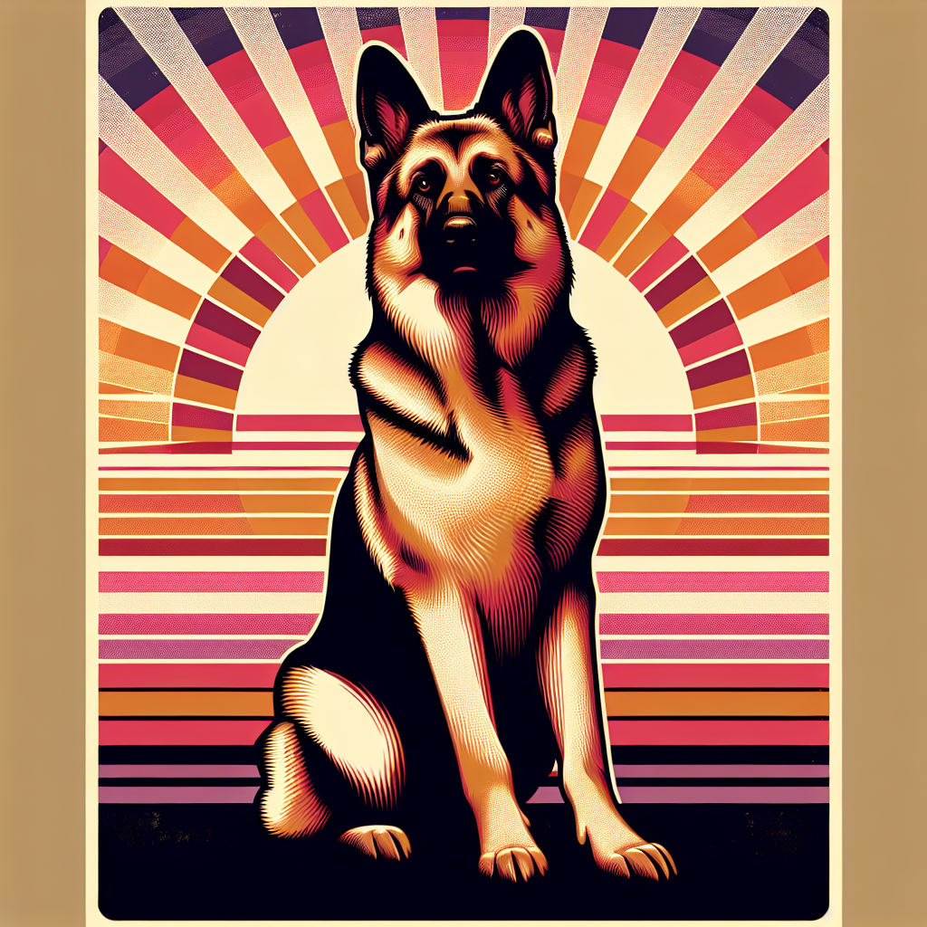 German Shepherd retro vintage design
