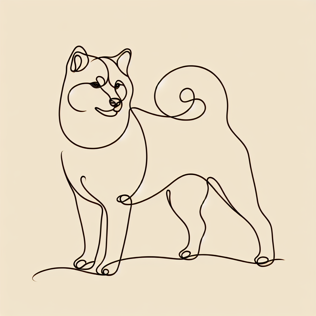 Shiba Inu minimalist silhouette design
