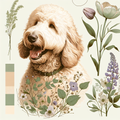 Labradoodle Tote Bag | Spring Floral Labradoodle Gift | Dog Mom Tote | Labradoodle Lover | Botanical Dog Bag