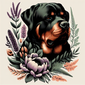 Rottweiler Tote Bag | Spring Botanical Rottweiler | Rottweiler Mom Gift | Cute Rottweiler Bag