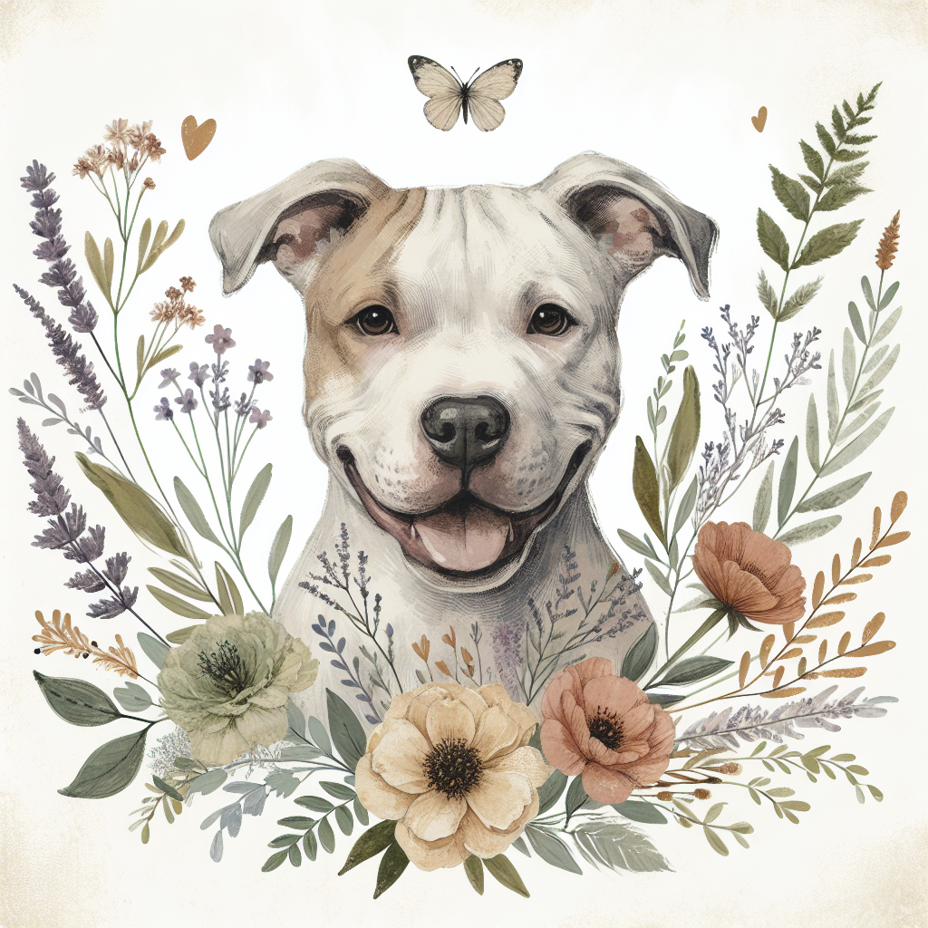 Pit Bull cottagecore design