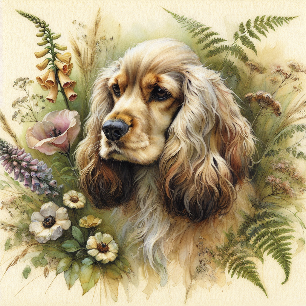 Cocker Spaniel Tote Bag | Cottagecore Dog Tote | Cocker Spaniel Gift | Watercolor Floral Dog Bag