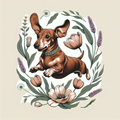 Dachshund Spring Zoomies Mug | Funny Dachshund Gift | Wiener Dog Mom | Sausage Dog Botanical Mug
