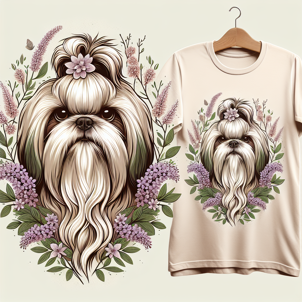 Shih Tzu Tote Bag | Floating Shih Tzu Spring Floral | Shih Tzu Mom Gift | Shih Tzu Lover Bag