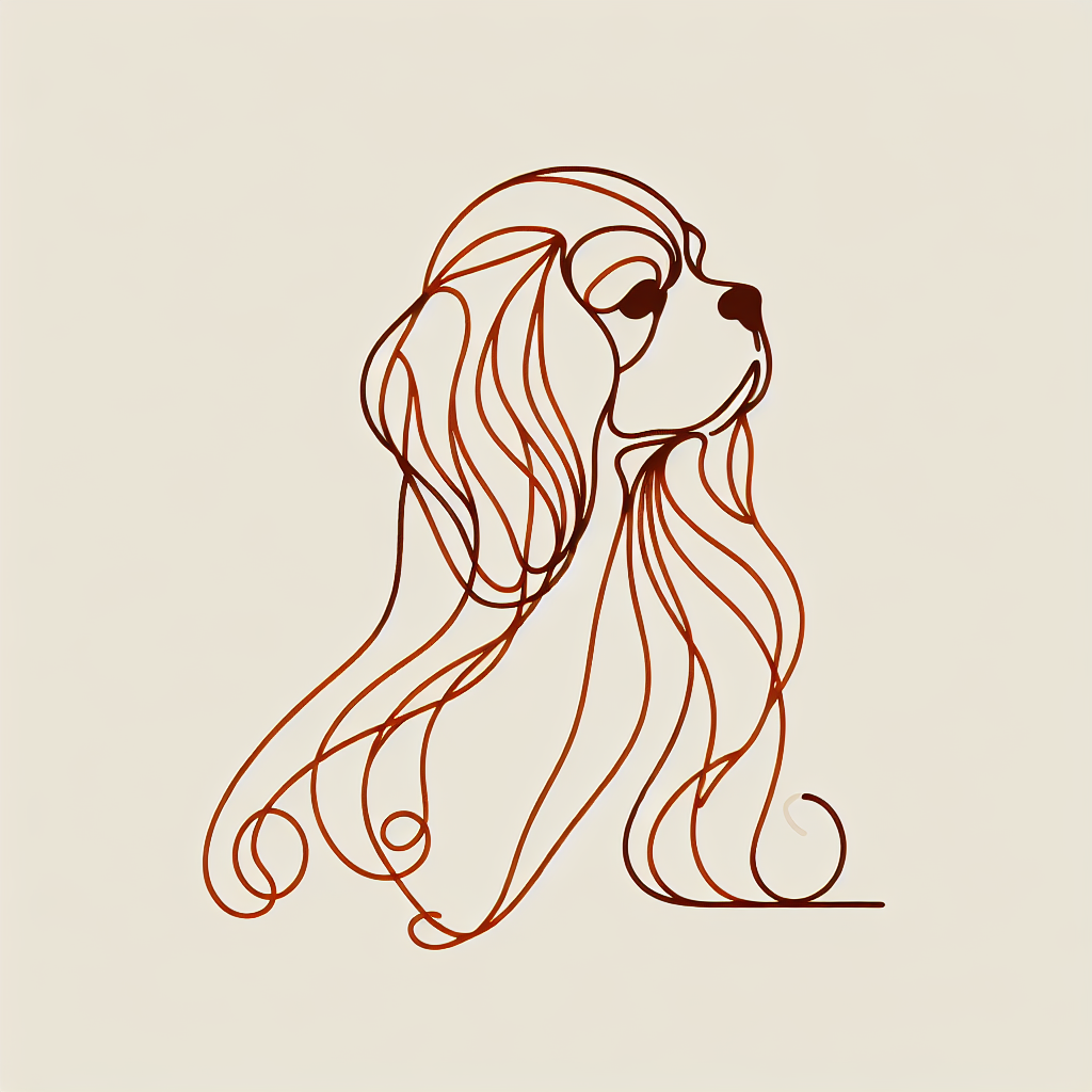 Cavalier King Charles Spaniel minimalist silhouette design