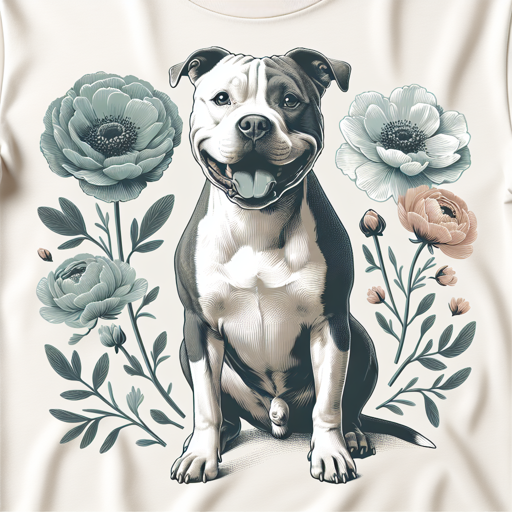 Pit Bull Spring Shirt | Pittie Grin Floral Tee | Pit Bull Mom Gift | Cute Pit Bull Shirt